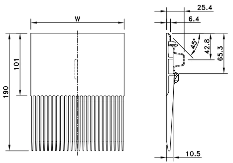 2000 Series Comb Plate dimension drawing