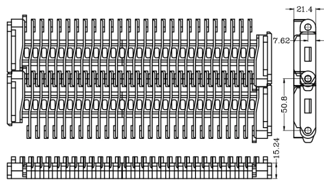 400 Series Super Rib Straight Run Belt dimension drawing