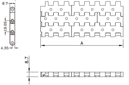 5935 Series Grid Straight Run Belt dimension drawing