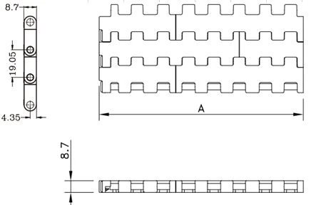 5935 Series Straight Run Belt dimension drawing