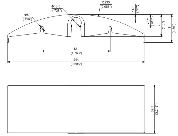 Roller Transition Bridge PJ0153 dimension drawing