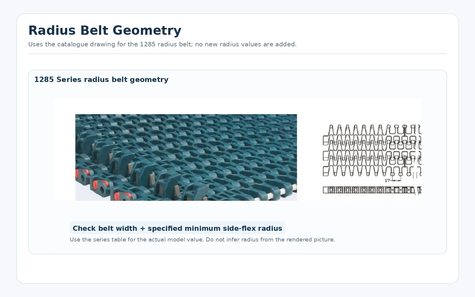 Radius Modular Belt Selection engineering reference